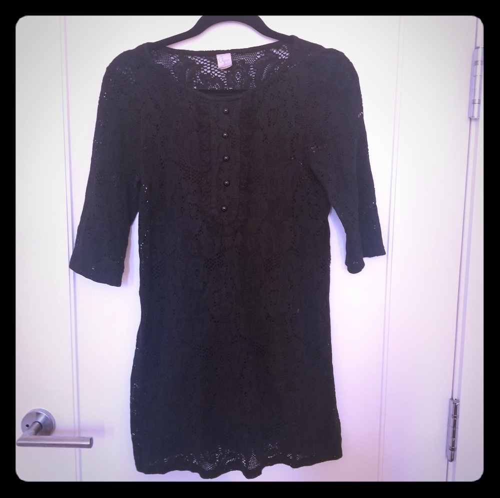 Aqua Black lace mini dress